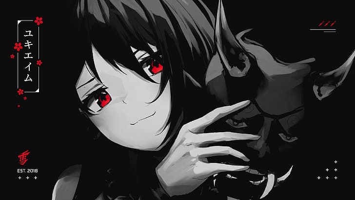 Download Red And Black Anime Covering Mouth Wallpaper  Wallpaperscom