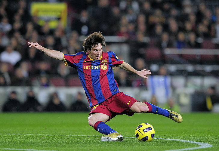 HD wallpaper: Messi Kicks A Ball, yellow and blue Nike soccer ball, Sports  | Wallpaper Flare