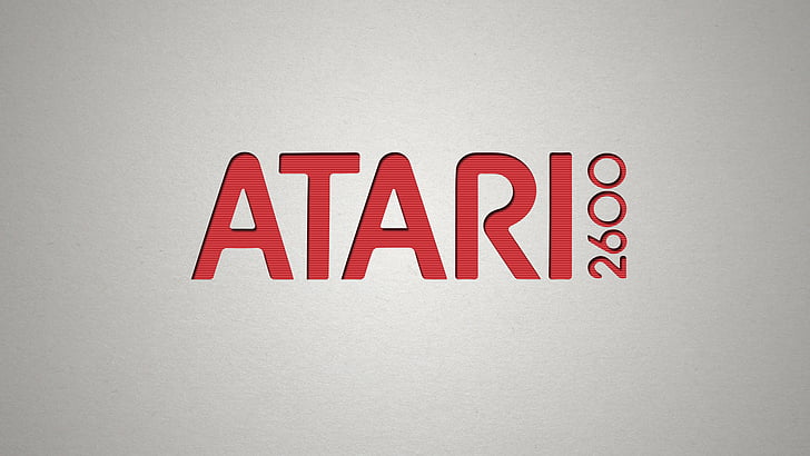 Consoles, Atari, studio shot, red, text, indoors, no people