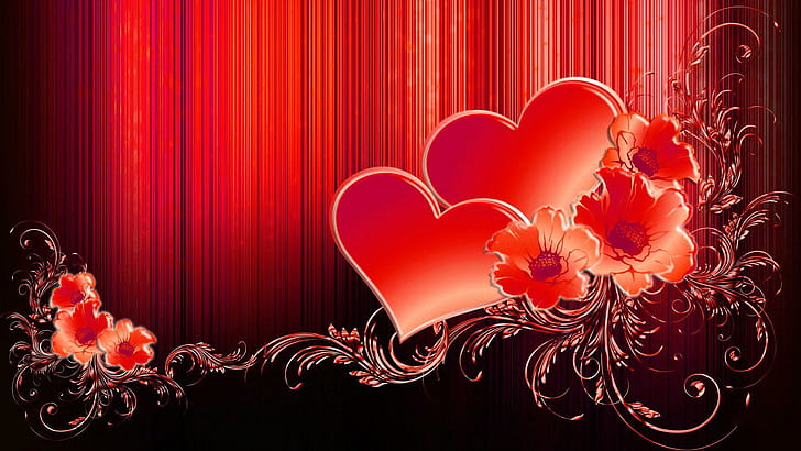 Valentine Hearts, nice, lovely, pretty, background, beautiful