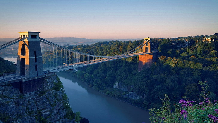 Bridges, Clifton Suspension Bridge, Bristol, Landscape, HD wallpaper