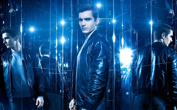 men's black leather jacket, now you see me 2, 2016, dave franco, HD wallpaper