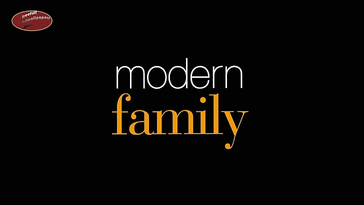 Modern Family, text, western script, communication, black background