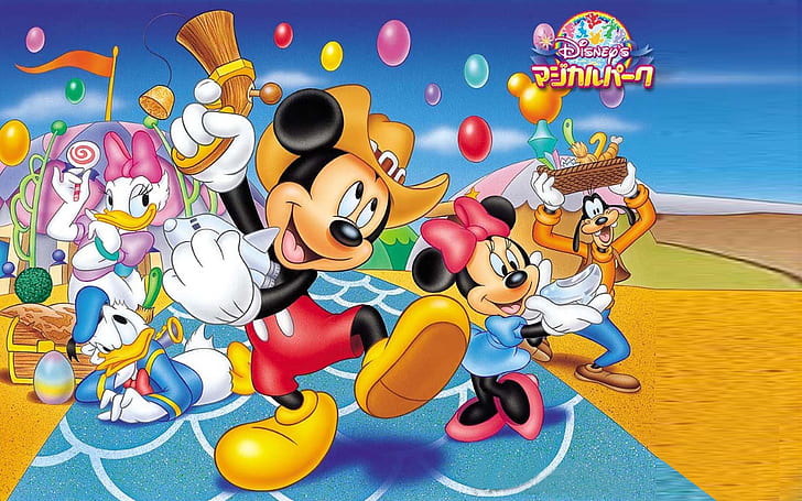 Mickey-and-Minnie Mouse-Donald-Duck-With-Daisy-Pluto-With-Daisy-HD Wallpaper for Desktop-1920×1200, HD wallpaper