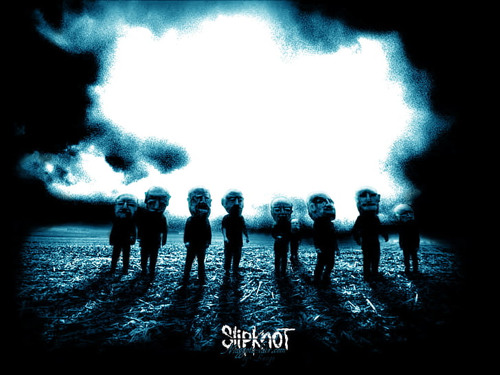 Slipknot, metal band, cyan, group of people, crowd, real people, HD wallpaper