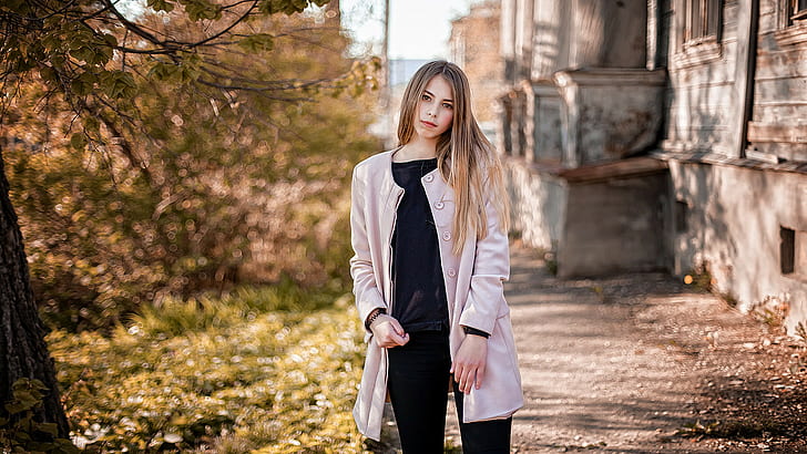 Nastya, model, women outdoors, looking at viewer, long hair, HD wallpaper
