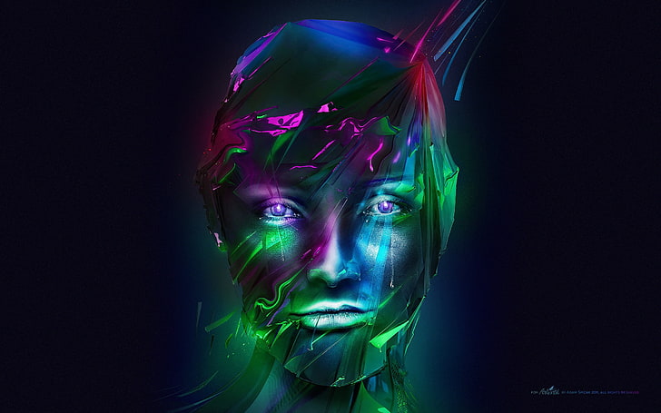 face, digital art, Adam Spizak, abstract, futuristic, studio shot, HD wallpaper