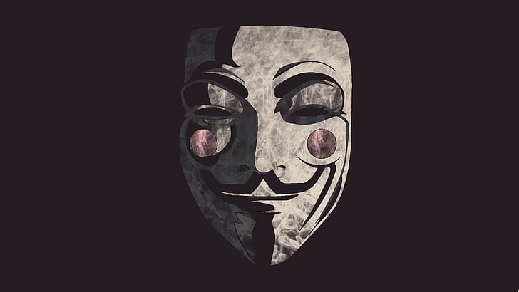 anonymus, hacker, computer, 4k, hd, mask, mask - disguise, black background, HD wallpaper