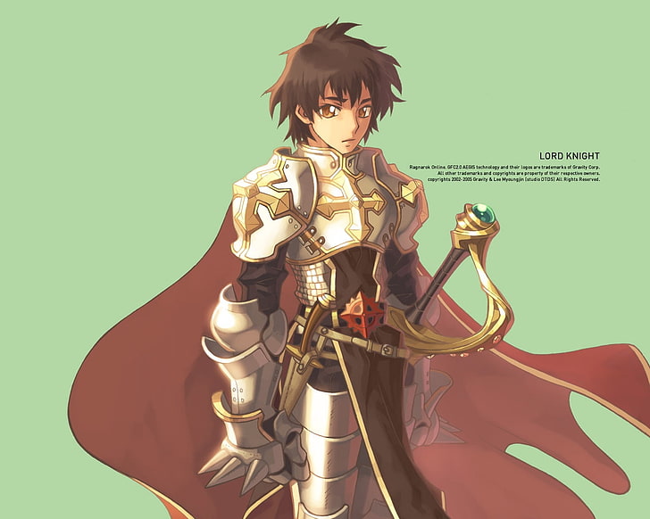 Ragnarok Online Lord Knight wallpaper, boy, armor, sword, coat, HD wallpaper