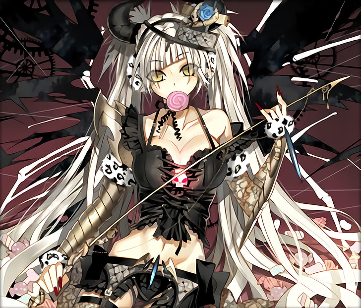 anime, original characters, Gothic, horns, anime girls, art and craft