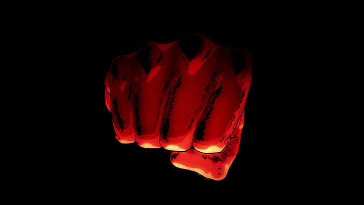 Saitama's red gloves from One Punch Man, One-Punch Man, black background