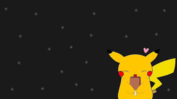 Pokemon Pikachu digital wallpaper, fireflies, ice cream, anime, HD wallpaper