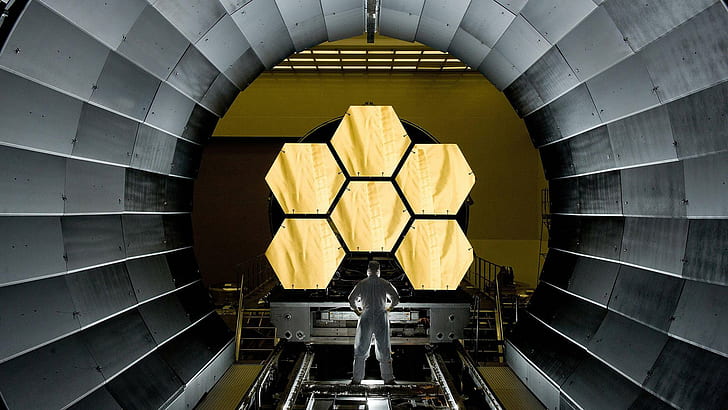 James Webb Space Telescope, black and gray metal component, photography