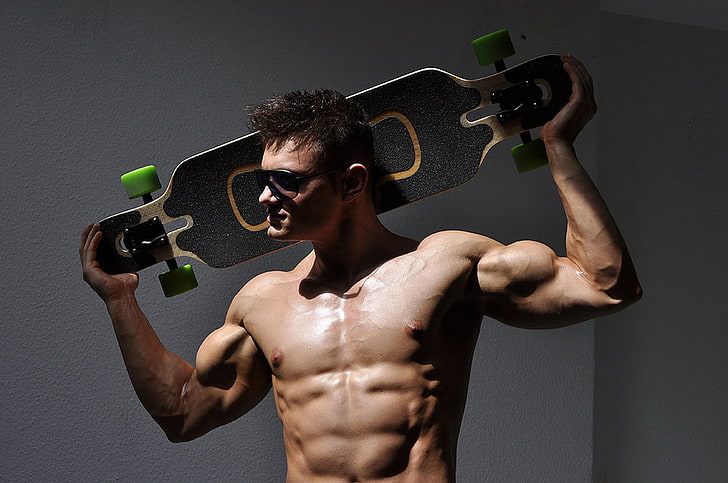 Teejott, men, hunks, muscles, biceps, abs, 4-pack, tanned, sport, HD wallpaper