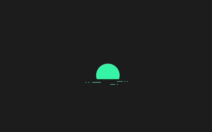 green semi-circle on black background illustration, minimalism, HD wallpaper