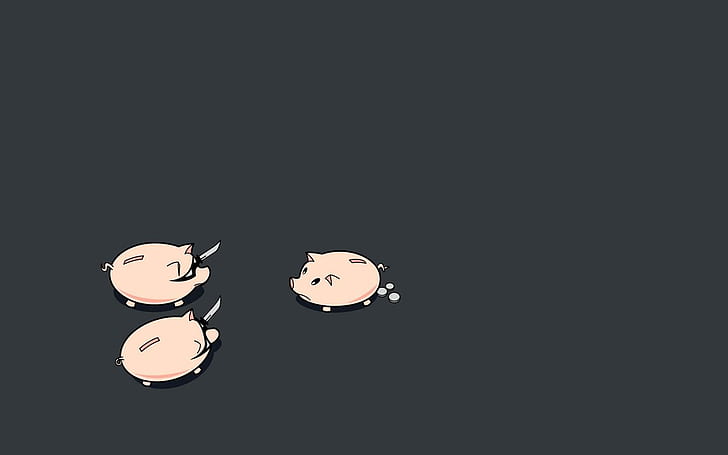 Funny fun-art, 3 pig coin banks illustration, HD wallpaper