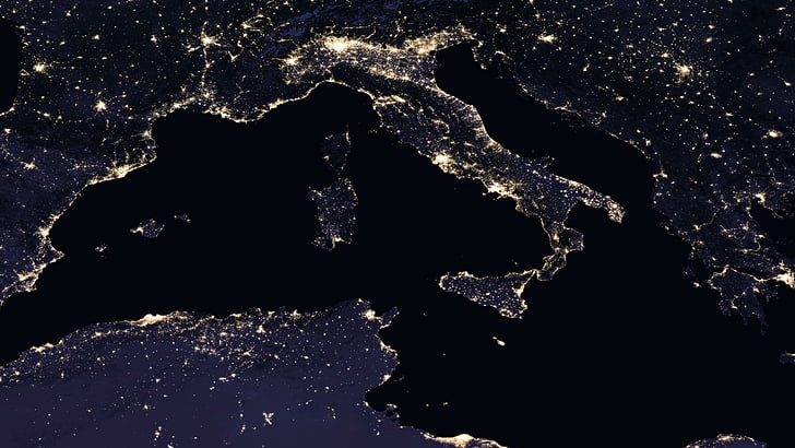 space, sea, mediterranean, world, marble, blue, 5k, map, europe, HD wallpaper