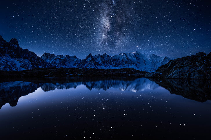 sky, Milky Way, night, astronomy, star - space, galaxy, reflection, HD wallpaper