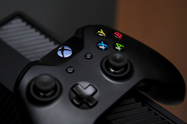 black Xbox One controller, gamepad, console, joystick, video Game