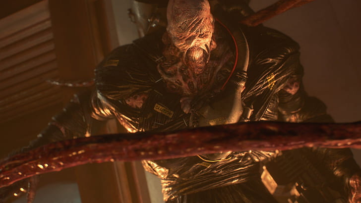 Resident Evil 3 Remake, video games, creature, Nemesis, HD wallpaper