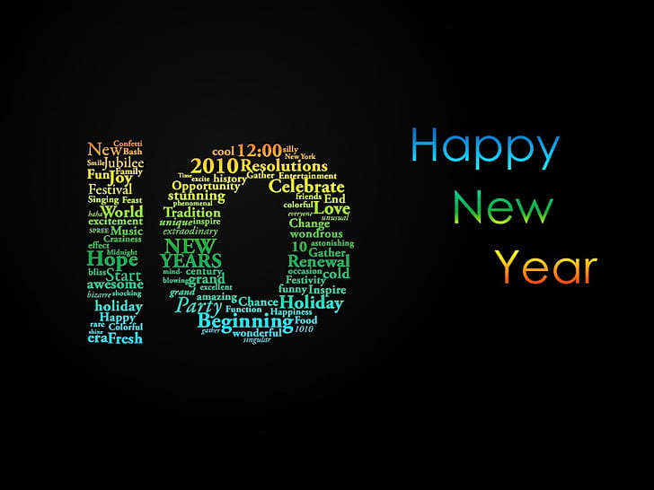Welcome New Year 2010 HD, happy new year text, celebrations, HD wallpaper