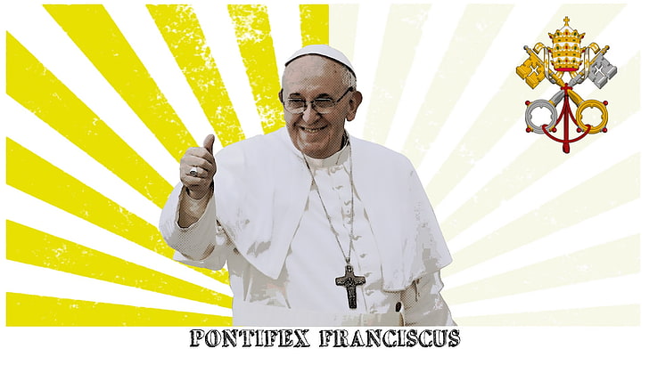 popart, keys, flag, Christianity, catholic, pope, Pope Francis, HD wallpaper