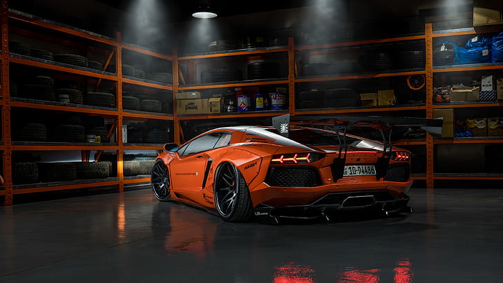 Lamborghini, tuning, garage, Aventador, Liberty Walk, LB Performance