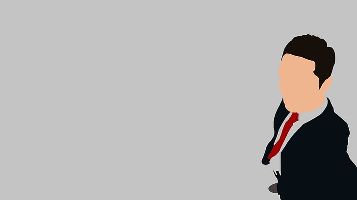 man in black suit illustration, vector, minimalism, men, one person, HD wallpaper