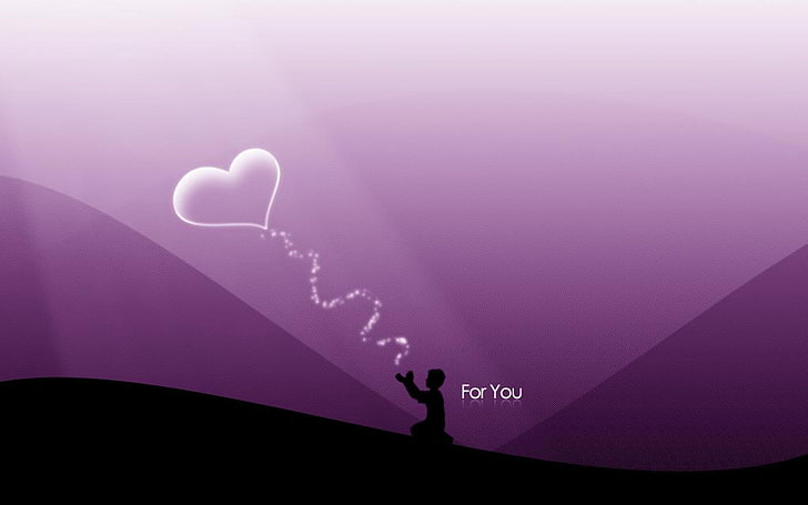  Fondo de pantalla HD Para ti, ilustración de corazón rosa, amor, color rosa, silueta
