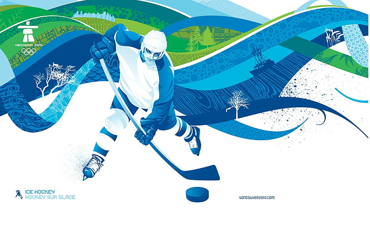 Ice Hockey, ice hockey player illustration, Sports, Winter Olympic Games, HD wallpaper