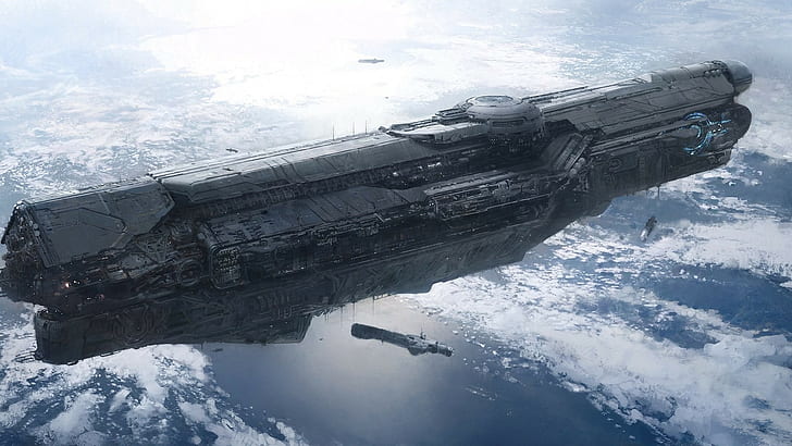 science fiction, UNSC, Halo, UNSC Infinity, HD wallpaper