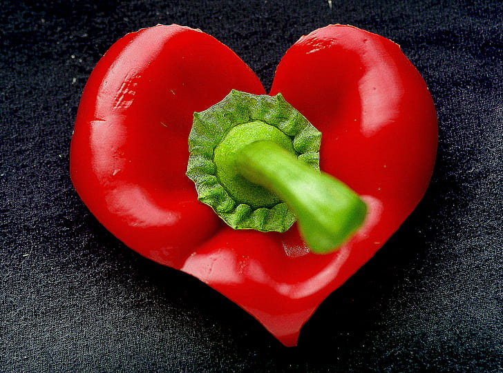 close up image of heart-shaped paper cut art, Food, Heart on, HD wallpaper