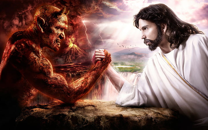 jesus vs devil, Best s, HD wallpaper