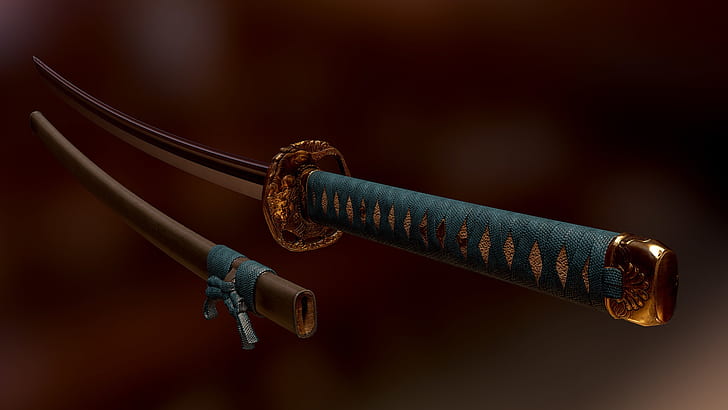 weapons, katana, Saimon Ma, Tiger Katana, HD wallpaper
