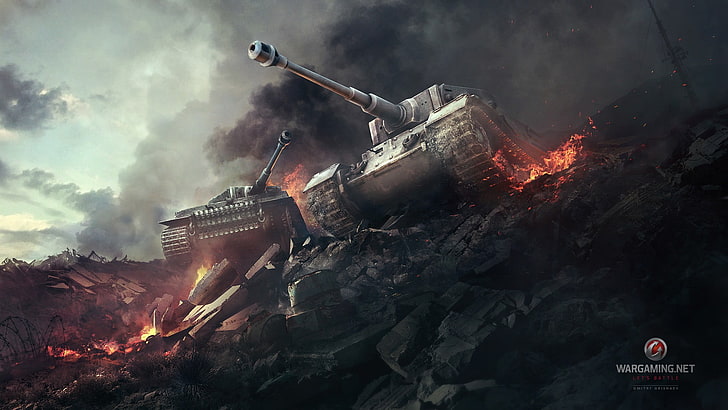 World of Tanks digital wallpaper, Tiger I, wargaming, Tiger P