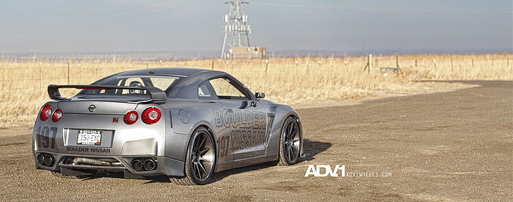 ADV.1 Nissan GTR, gray Nissan GT-R sports car, Cars, transportation, HD wallpaper