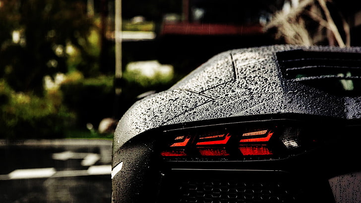 black and red plastic electronic device, Lamborghini Aventador