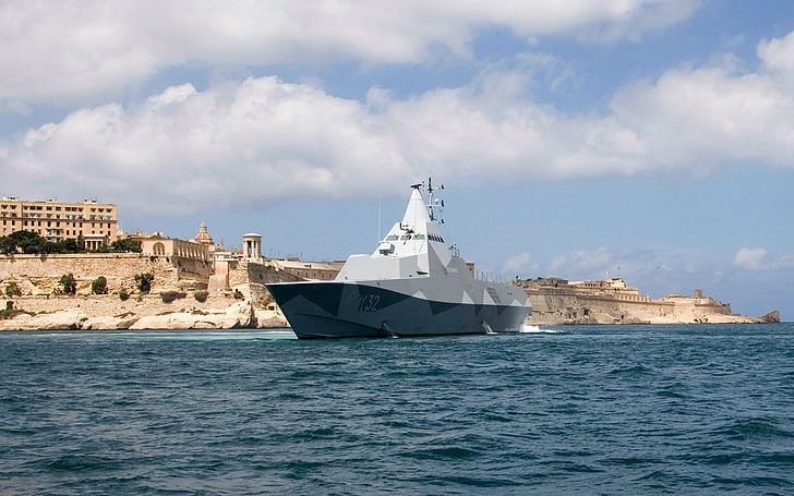 Visby Class Corvette, military, vehicle, ship, Swedish Navy, HD wallpaper