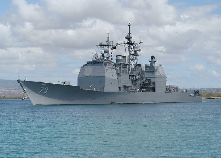 Uss Port Royal, grey battleship, military, cruiser, navy, ships, HD wallpaper