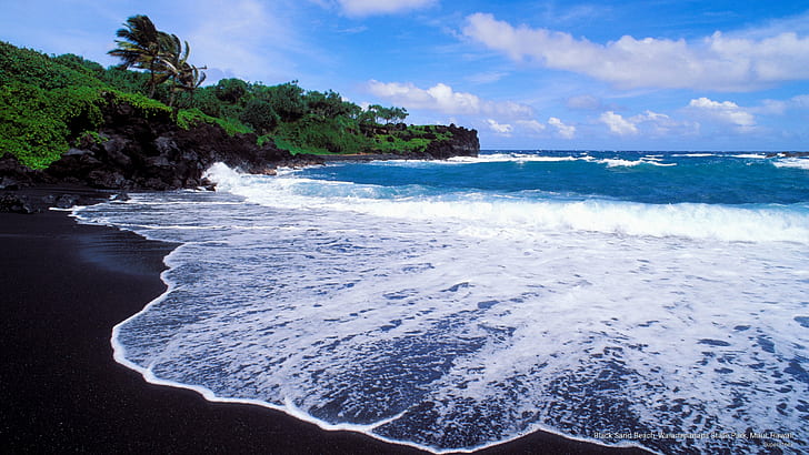 Black Sand Beach, Waianapanapa State Park, Maui, Hawaii, Beaches