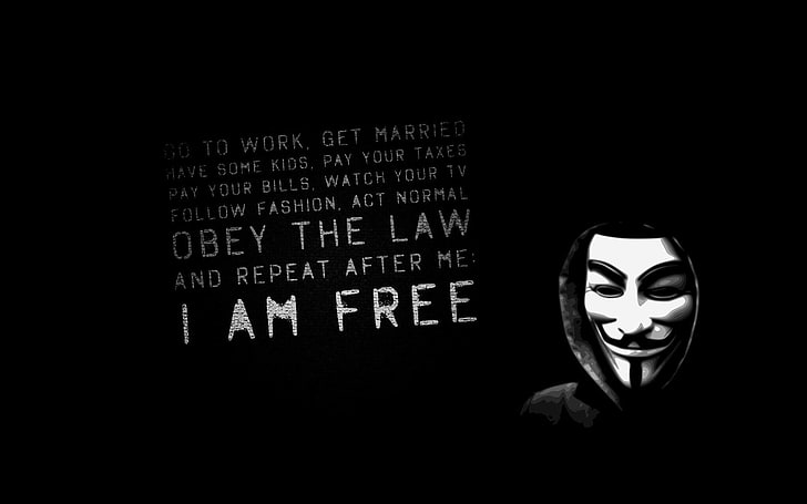 Guy Fawkes Mask, Anonymous, indoors, copy space, human representation, HD wallpaper