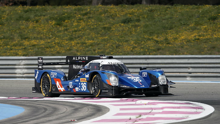 blue racing car running on race track during daytime, Alpine A460