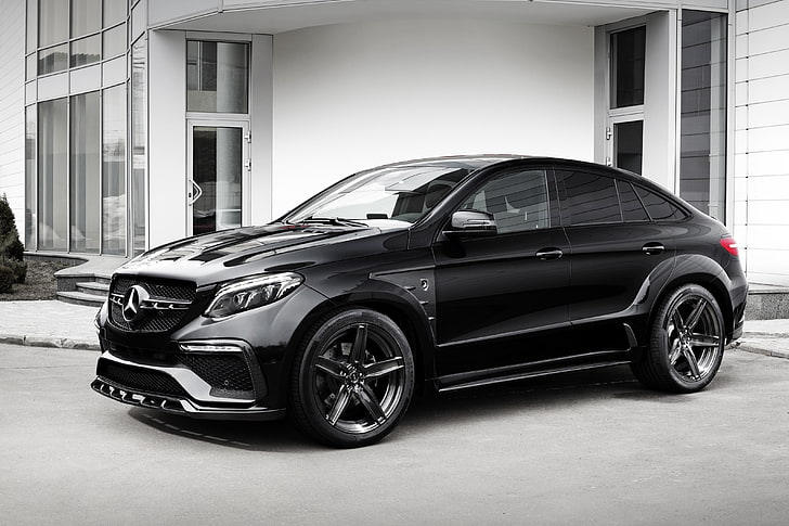 black Mercedes-Benz sedan, Coupe, Ball Wed, C292, GLE-Class, car, HD wallpaper