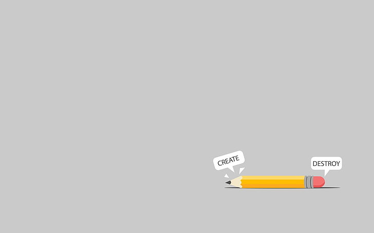HD wallpaper: Create and Destroy clipart, minimalism, crayon, copy space,  text | Wallpaper Flare