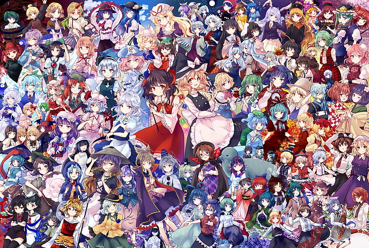 Anime, Touhou, Alice Margatroid, Aya Shameimaru, Benben Tsukumo, HD wallpaper