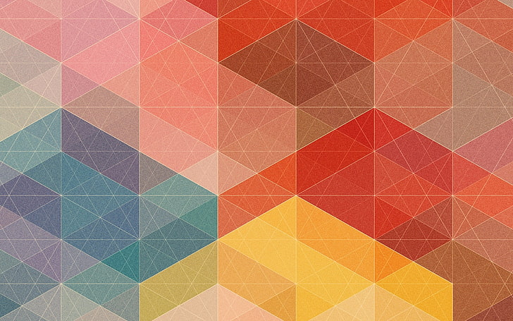 multicolored abstract art, colorful, Simon C. Page, geometry, HD wallpaper