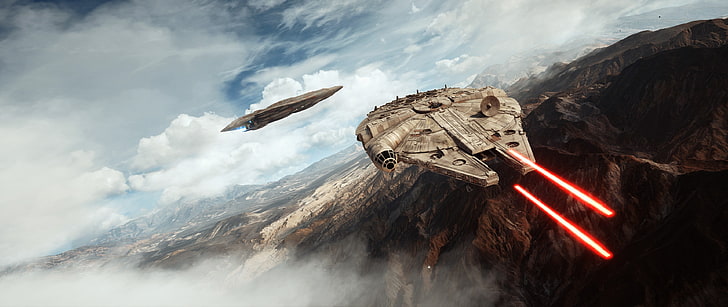 Star Wars Millennium Falcon digital wallpaper, Star Wars: Battlefront
