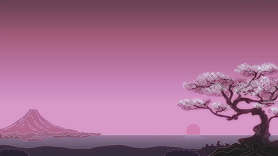 1920x1080 px digital art Japan minimalism Simple Background sun Trees Video Games Star Wars HD Art HD wallpaper