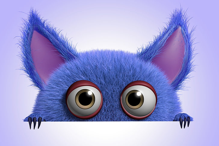 HD wallpaper: blue cartoon character illustration, monster, funny, cute,  fluffy | Wallpaper Flare