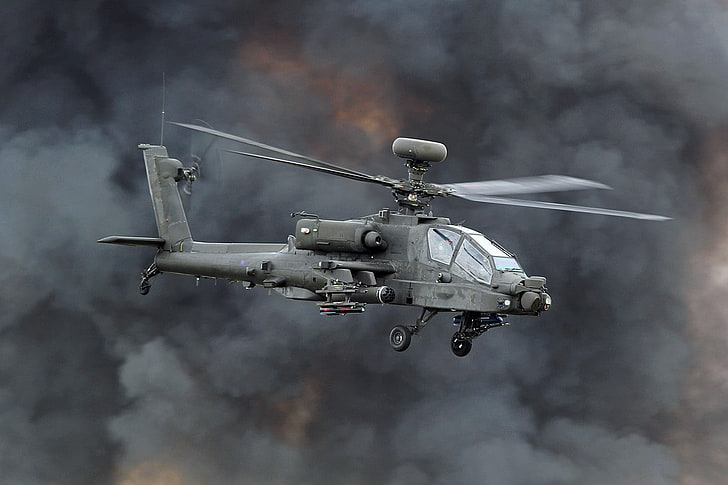 helicopters, Boeing AH-64 Apache, flying, air vehicle, military, HD wallpaper